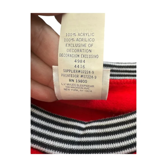 Vintage Mickey & Co. Disney Red Long Sleeve Sleep Shirt Nightgown Size Large - Picture 7 of 9